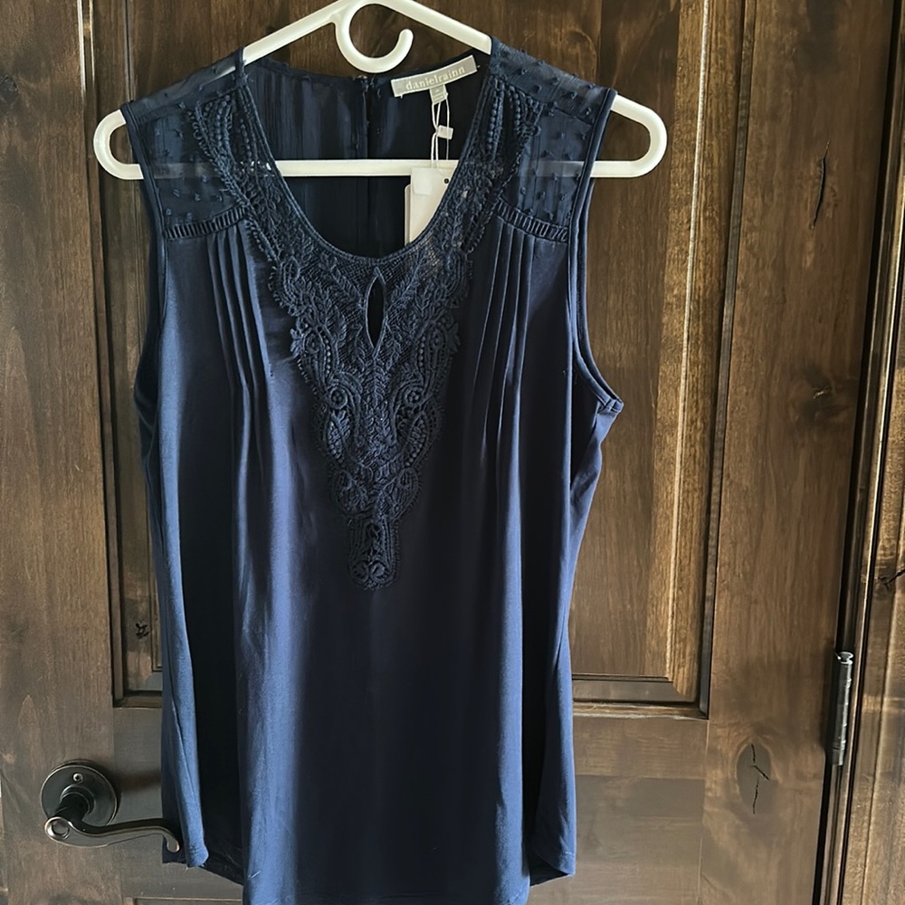 Navy blue women’s sleeveless top